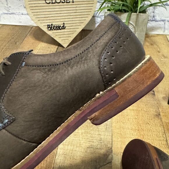 Ted Baker Shoes Sz 9 M Brown Derby Oxfords LEATHER NEWBUCK DEEKUN‎ main image 4